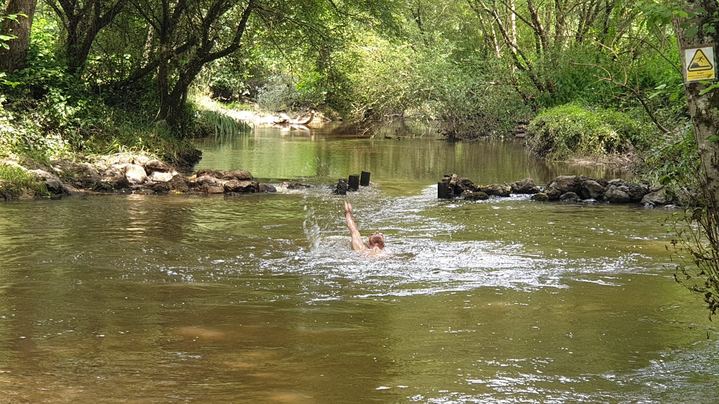 Rivière nage à contre courant le beuvron